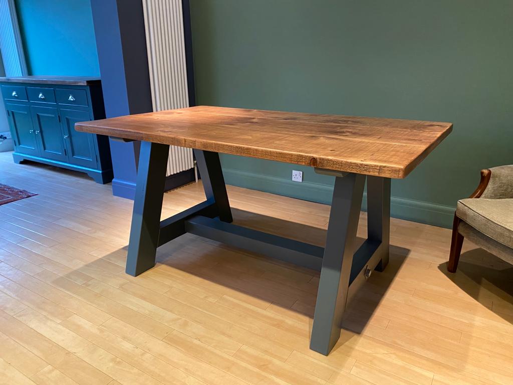 A-Frame Base Reclaimed Wood Dining Table 2