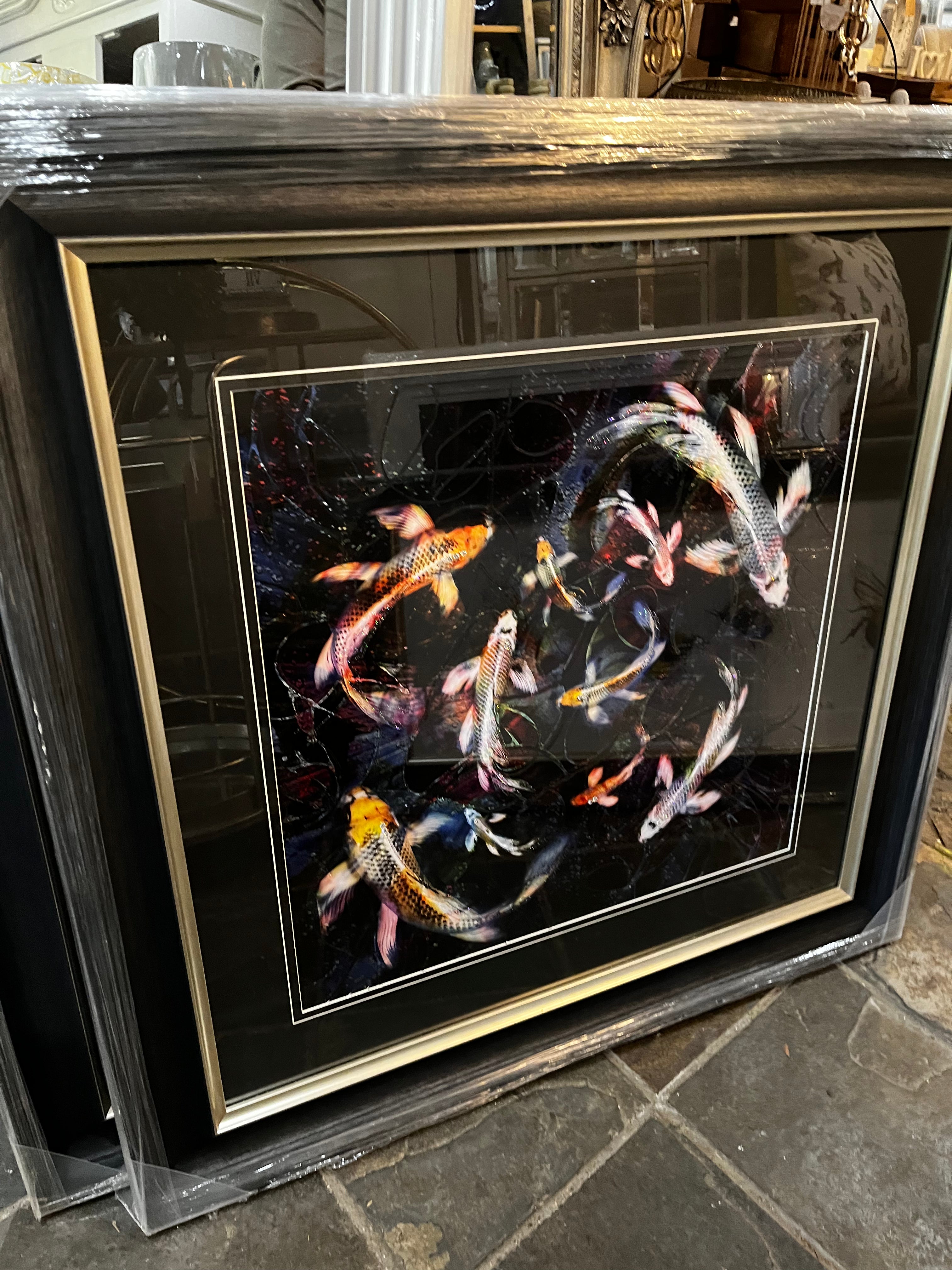 Colourful Koi Pond Framed Wall Art in store