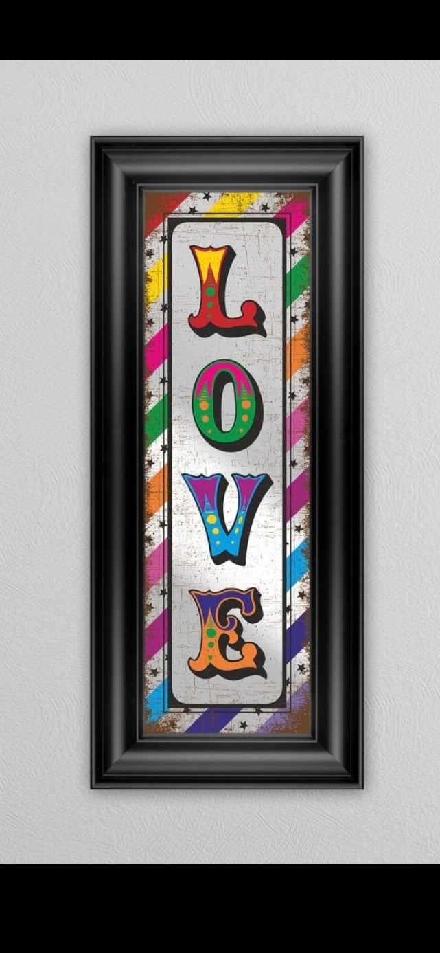 LOVE (COLOUR) VINTAGE DESIGN MIRROR