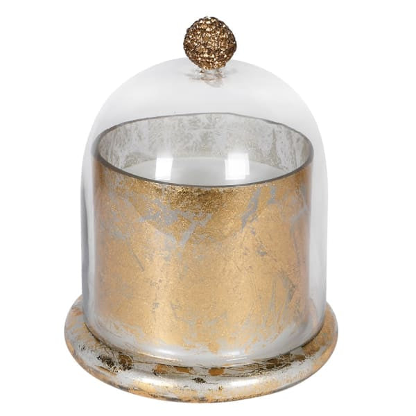 Large Gold Lidded Candle Jar