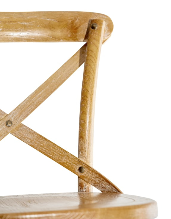 Natural Elm Cross Back Bistro Bar Stool close up