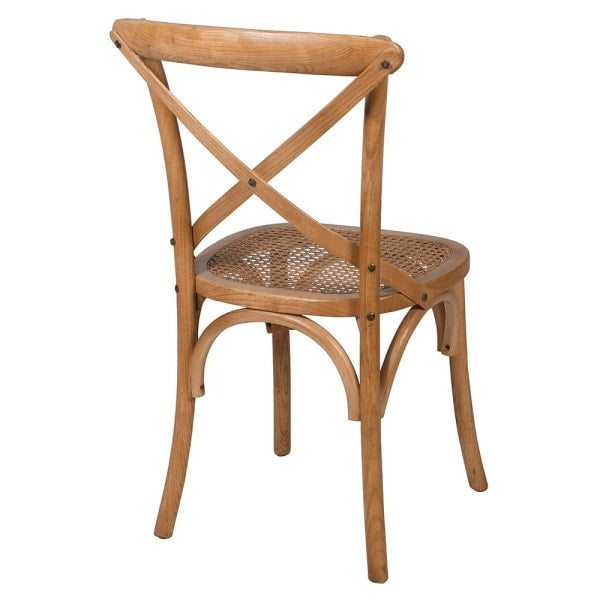 Natural French Cross Back Bistro Chair