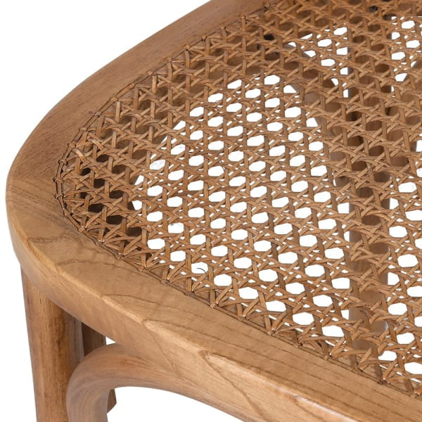 Natural French Cross Back Bistro Chair close up