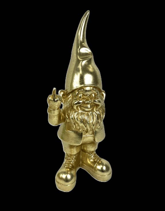 Medium Gold "Naughty Gnome" Figure