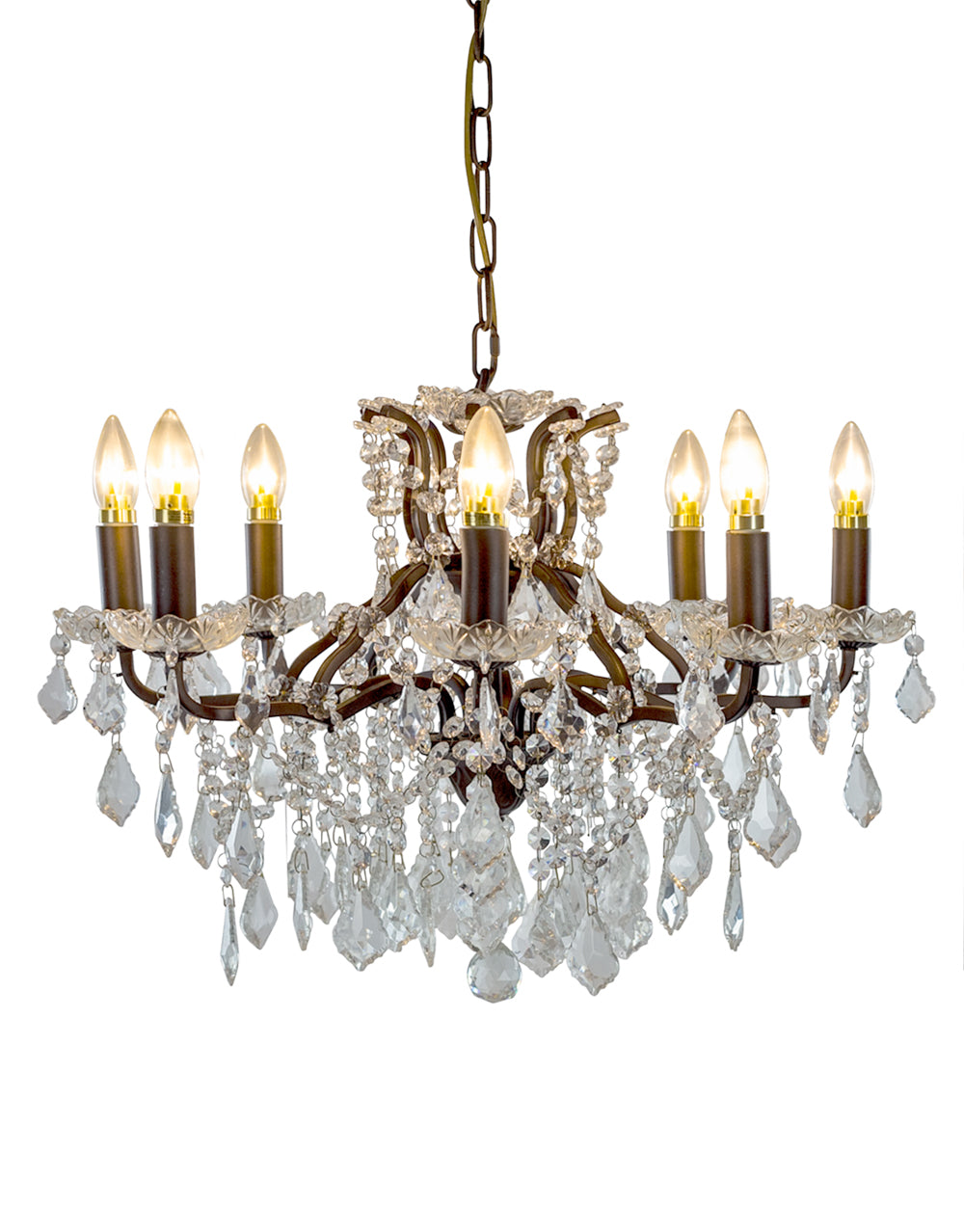 Bronze 8 Branch Shallow Chandelier