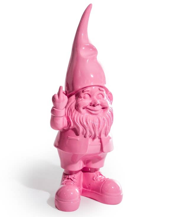 Medium Bright Pink &quot;Naughty Gnome&quot; Figure