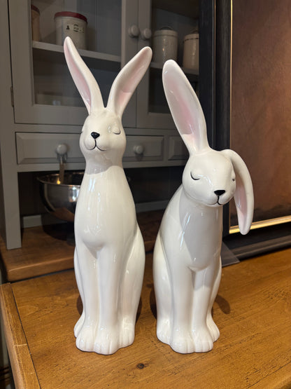 White Porcelain Bunny Ornament – 43cm Decorative Home Accessory