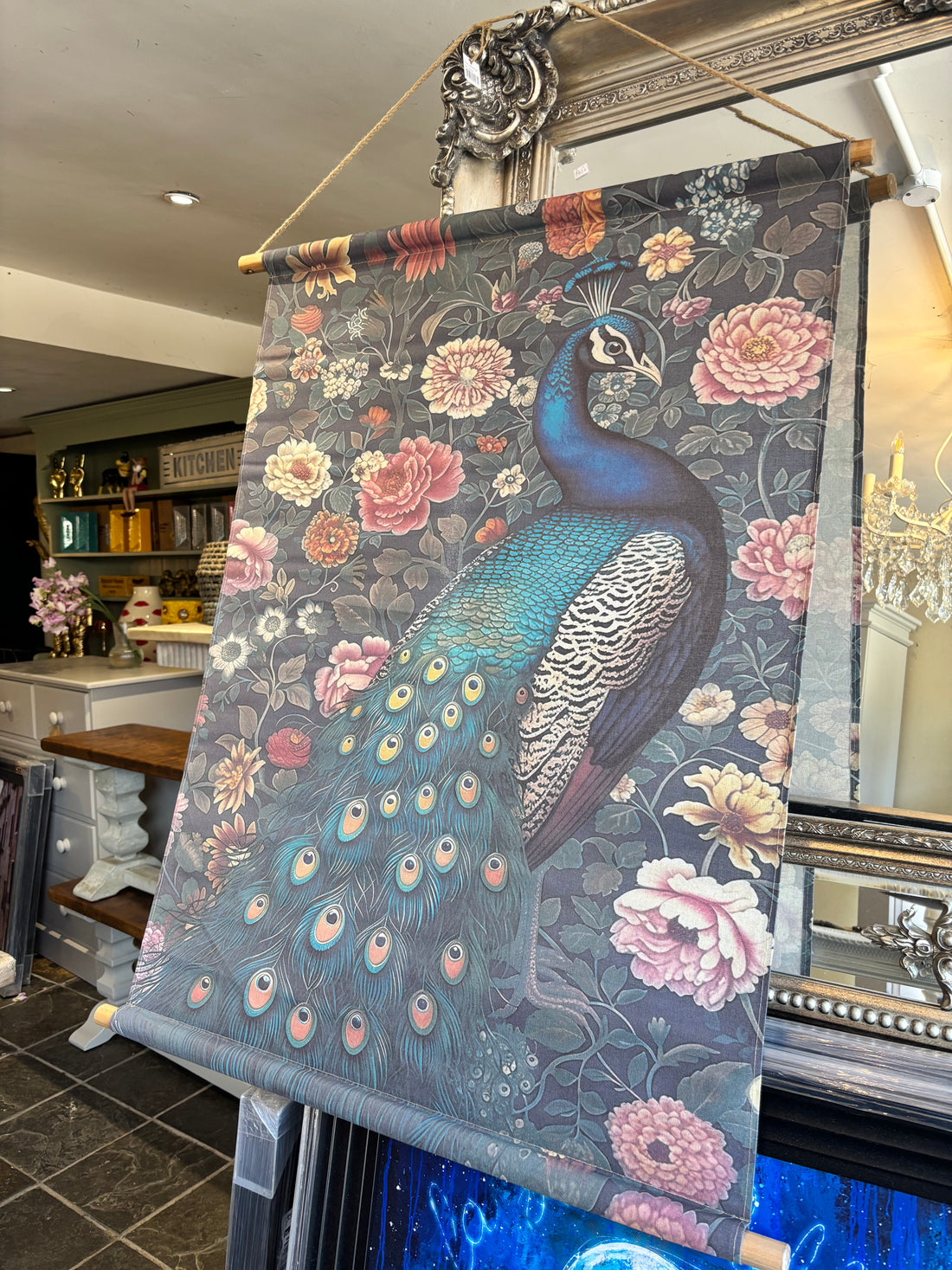 Boho Peacock Wall Hanging Canvas Print