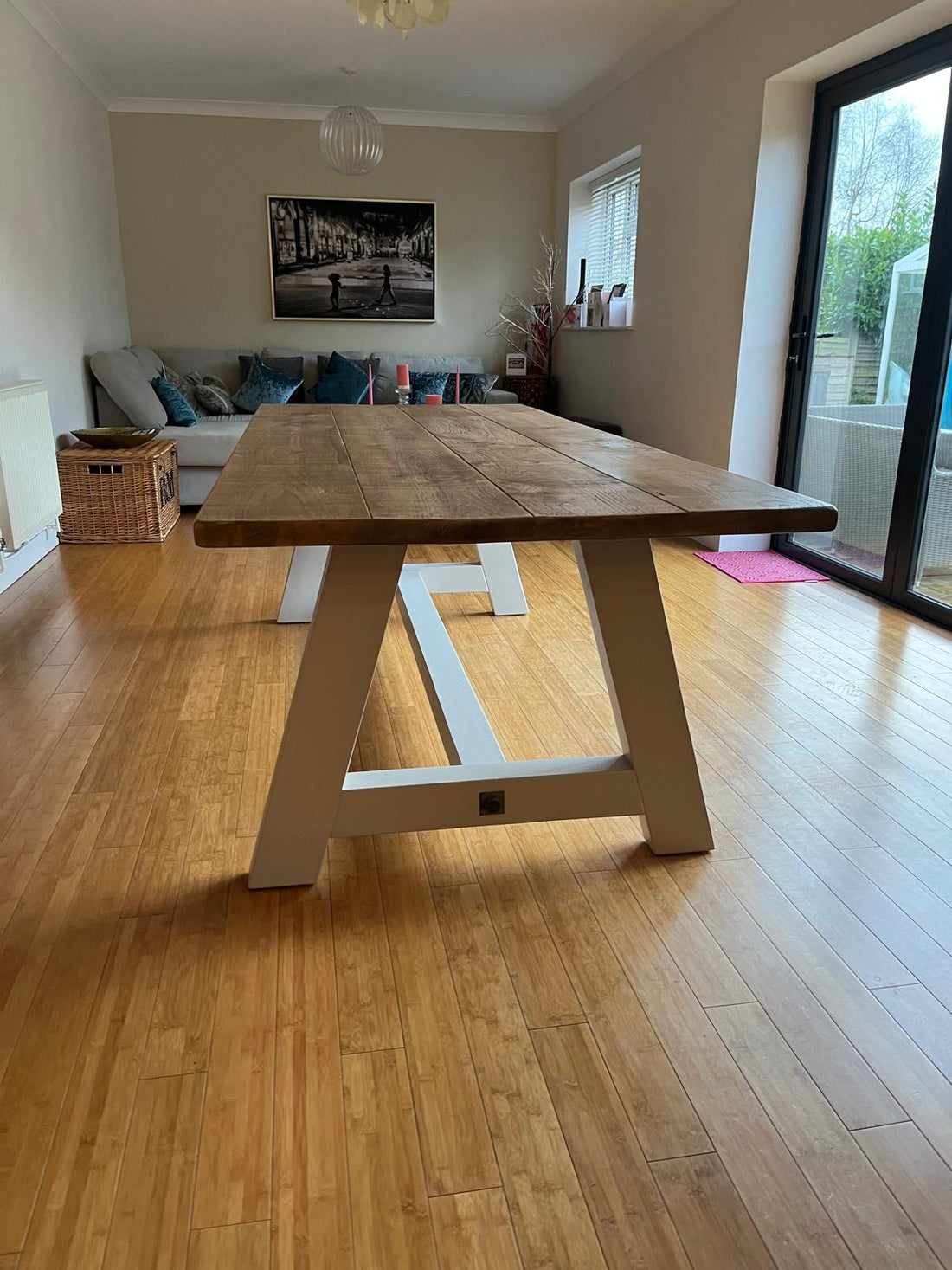 A-Frame Base Reclaimed Wood Dining Table 1