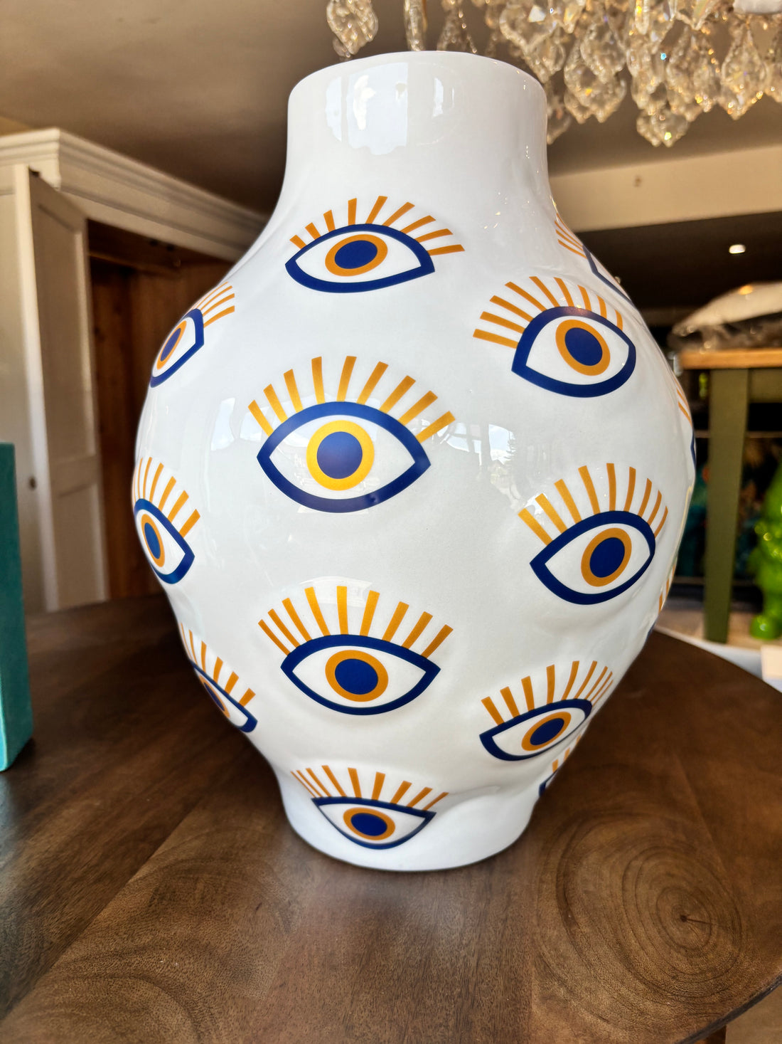 LARGE CERAMIC MULTI "NAZAR" EYE VASE