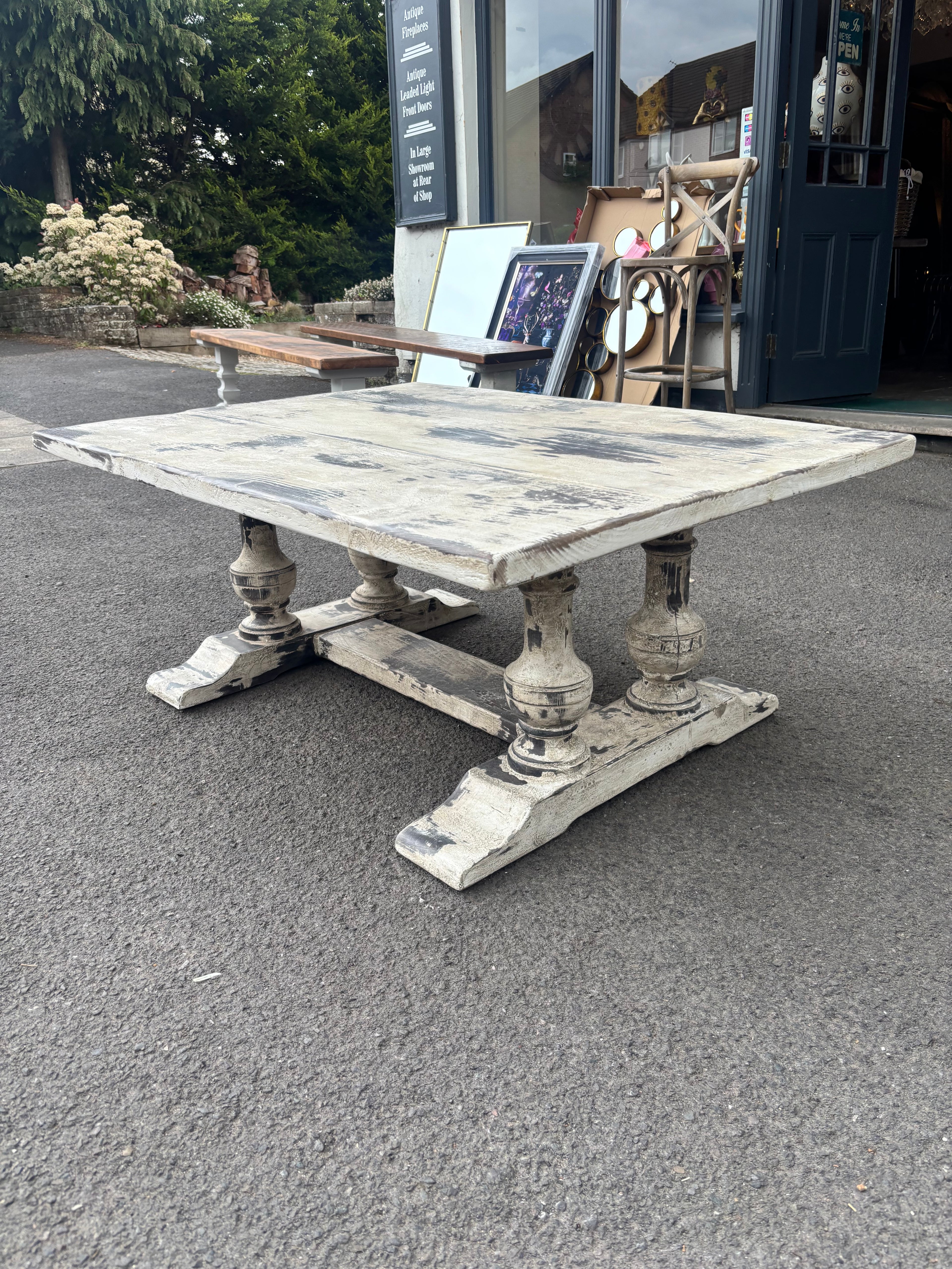 Twin Pedestal Coffee Table