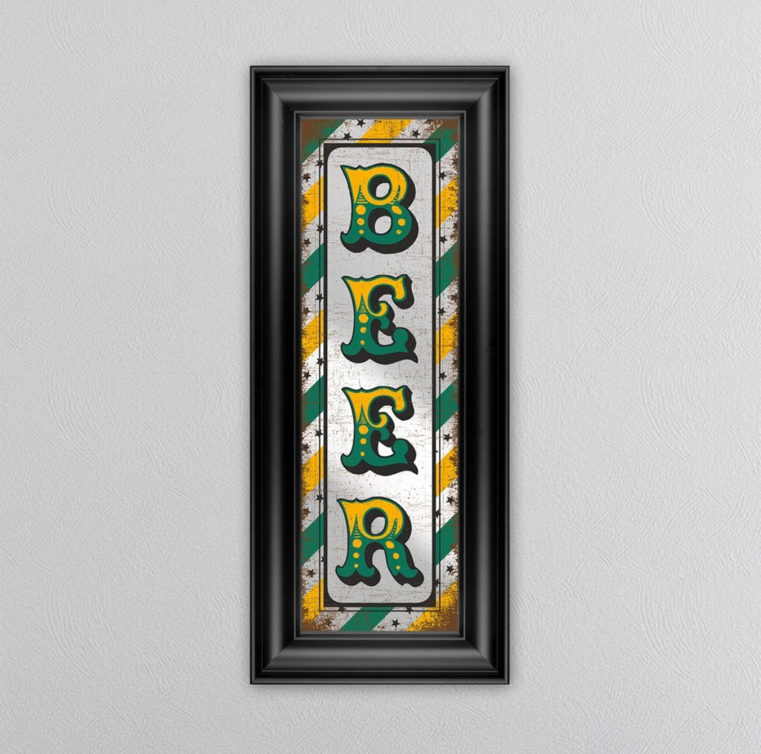 Beer (Colour) Vintage Design Mirror