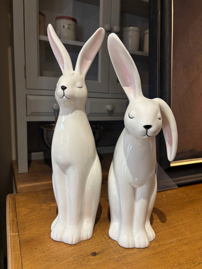 White Porcelain Bunny Ornament – 47cm Decorative Home Accessory
