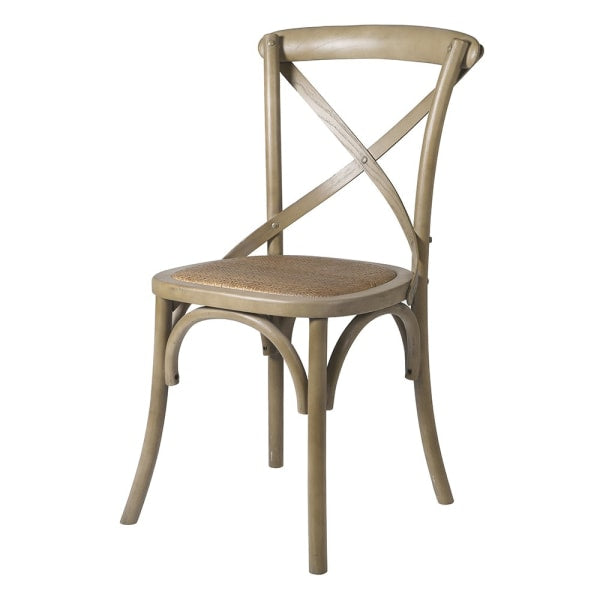 French Grey Cross Back Bistro Chair