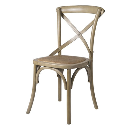 French Grey Cross Back Bistro Chair
