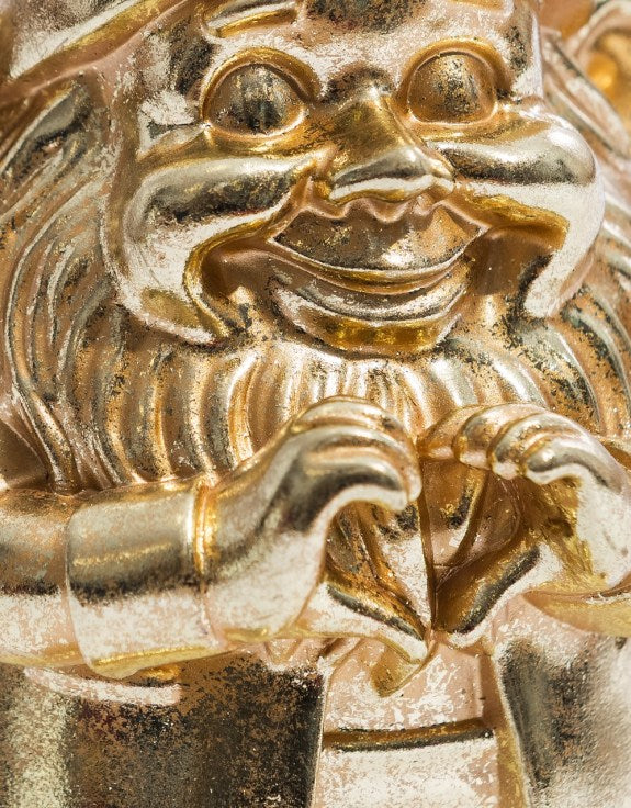 MEDIUM GOLD "HEART HANDS" GNOME FIGURE