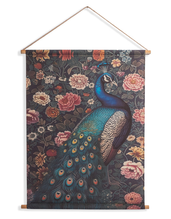 Boho Peacock Wall Hanging Canvas Print