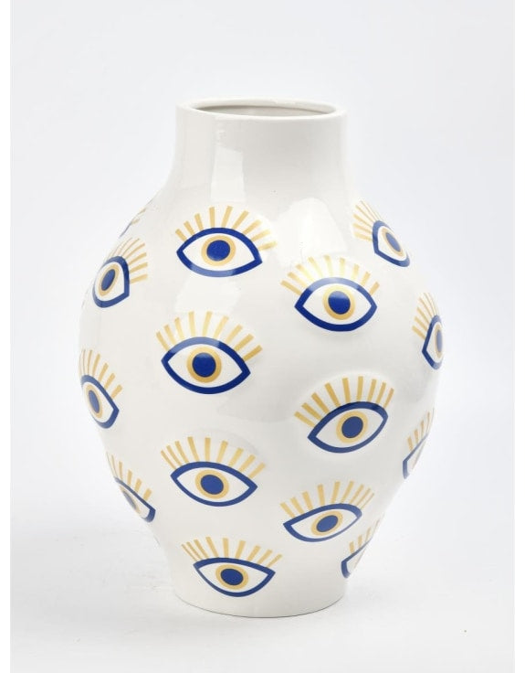LARGE CERAMIC MULTI "NAZAR" EYE VASE