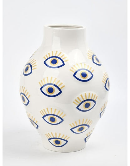 LARGE CERAMIC MULTI "NAZAR" EYE VASE