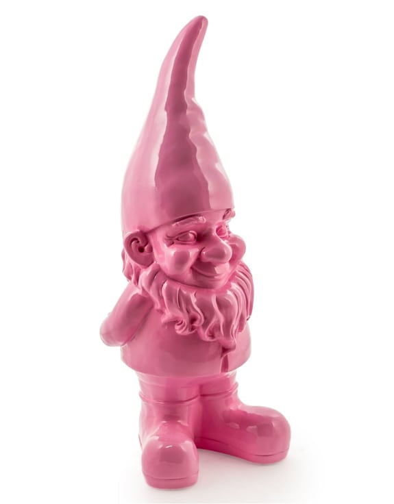 Large Standing Gnome Figure Bright Pink