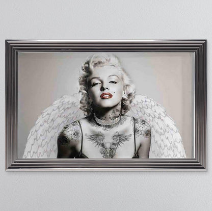 Marilyn Monroe With Wings And Tattoos Framed Wall Art 