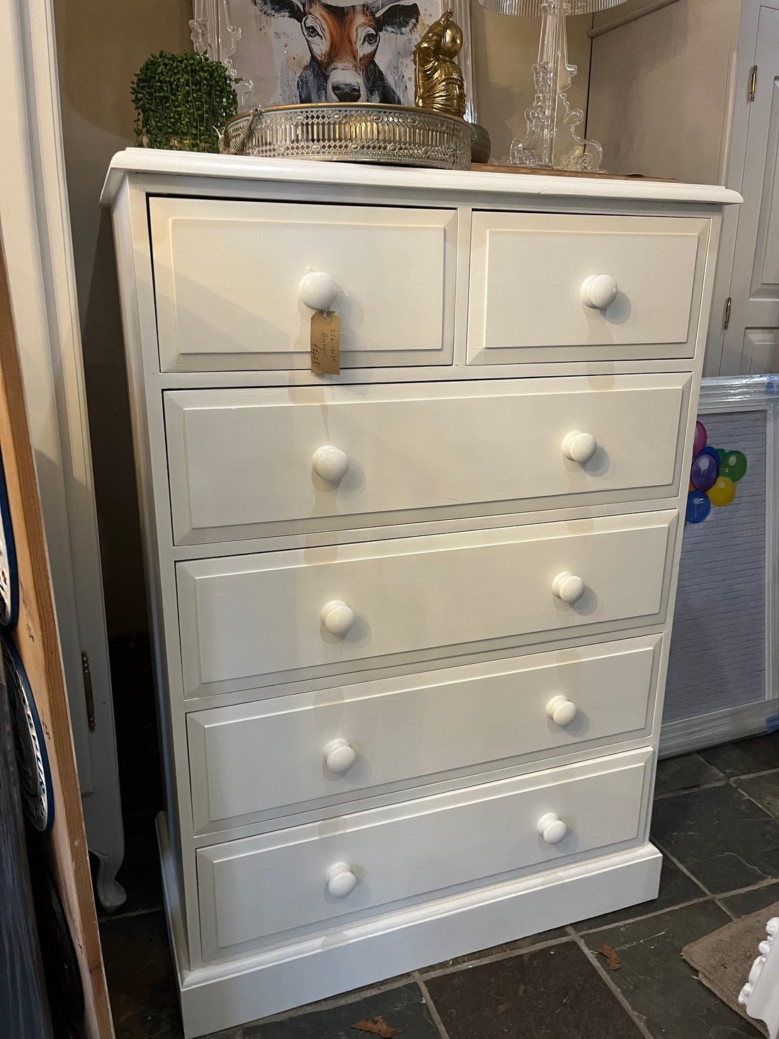 Painted Pine 2/4 chest of drawers