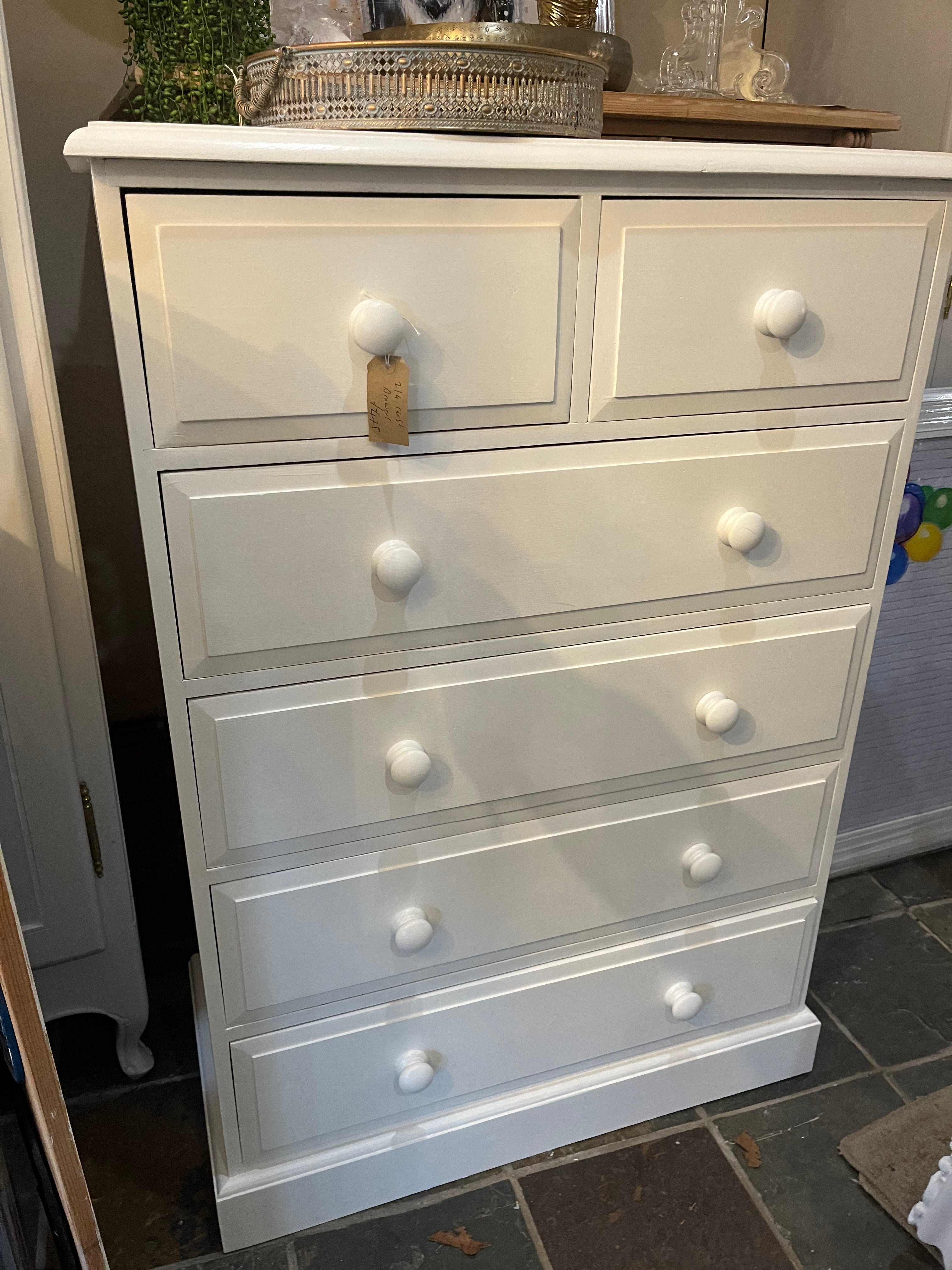Painted Pine 2/4 chest of drawers