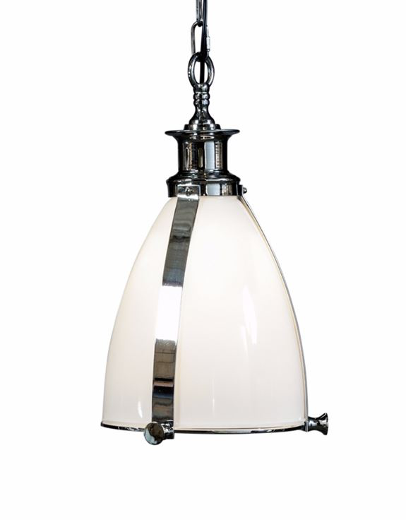 Chrome With Opaque Glass Lantern Ceiling Light